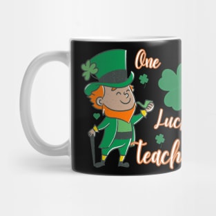 One Lucky Teacher Retro Vintage St Patrick's Day Mug